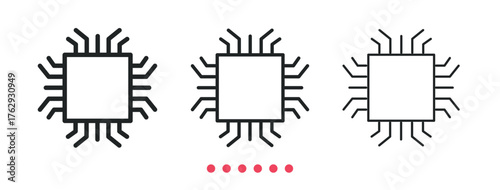 Processor icon. Thin line icon vector