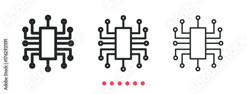 Processor icon. Thin line icon vector