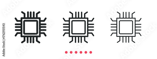 Processor icon. Thin line icon vector
