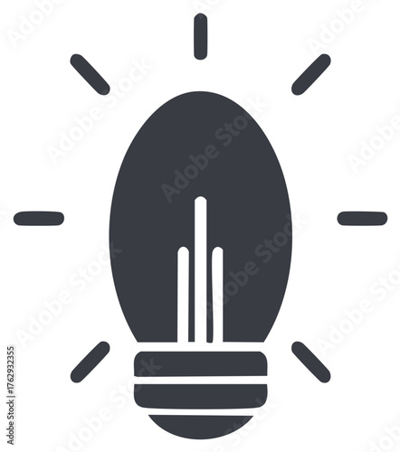 Stylized Lightbulb Symbol Shining Radiantly Concept of Innovation and Idea Generation Icon Design
