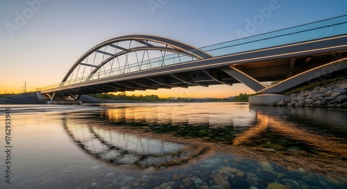 Bridge river architecture water reflection sunset travel landscape scenic structure urban sky design