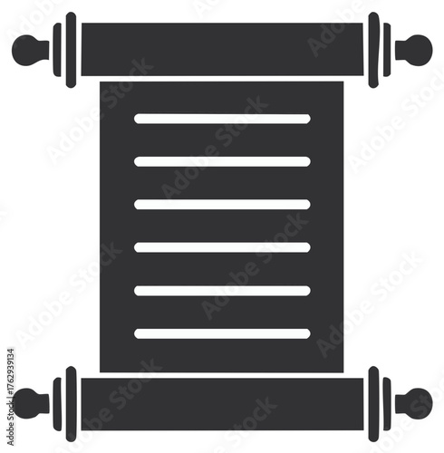 Ancient Scroll Document with Horizontal Lines and Scroll Ends