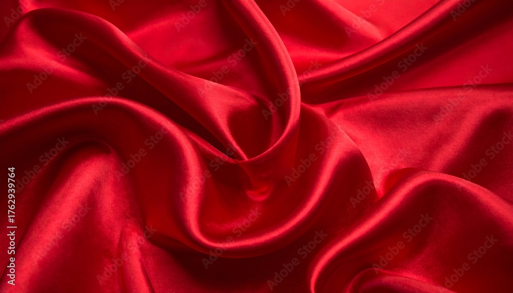 Obraz premium Red satin fabric drapes in folds