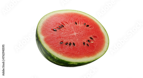 Fresh Juicy Watermelon Slice Isolated Realistic Photo