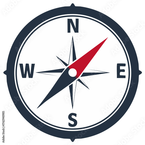 Classic Compass with Cardinal Directions Guiding Arrow Navigation Tool