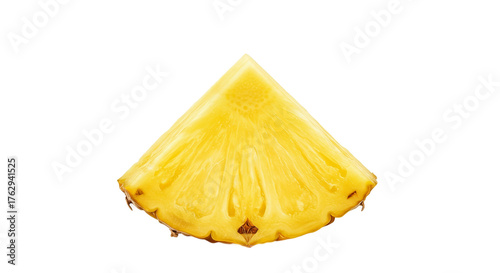 Fresh Pineapple Slice Yellow Background Studio Lighting Realistic Photo