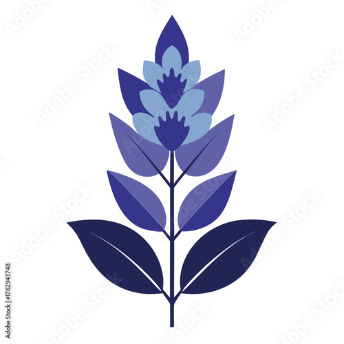  delta blues vitex flower on white background