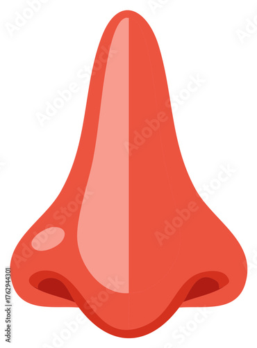 Coral Human Nose Depiction for Medical or Health Design Projects Illustration