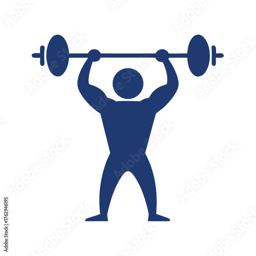 Silhouette of weightlifter lifting barbell weightlifting