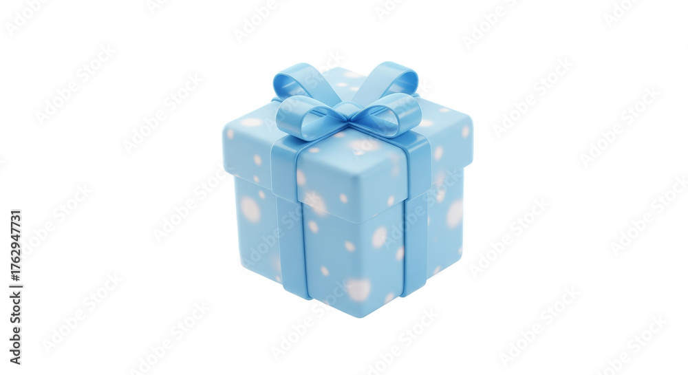 Obraz premium Blue Gift Box With Glowing Lights Isolated Transparent Background