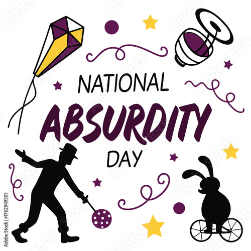 NATIONAL ABSURDITY DAY vector illustration