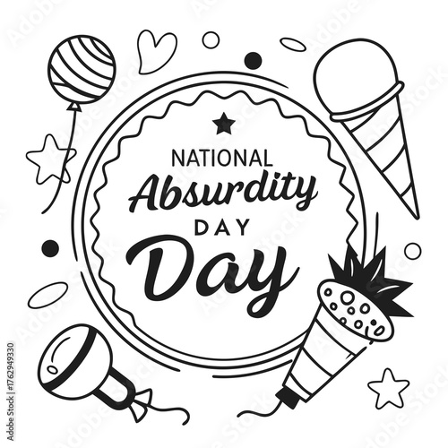 NATIONAL ABSURDITY DAY vector illustration
