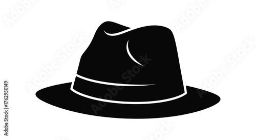 Classic fedora hat silhouette with a band a timeless symbol of style and sophistication silhouette