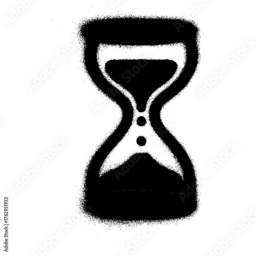Graffiti Hourglass Stencil Symbol with Dripping Paint.