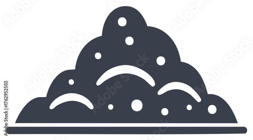 Pile of soil compost or laundry detergent powder flat vector icon