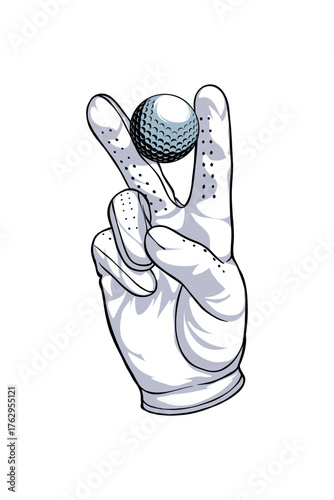 illustration of a hand holding a golf ball