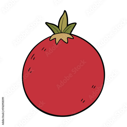 A detailed coloring page of a ripe pomegranate, showing its round shape, textured skin, and juicy seeds inside—perfect for kids to explore fruit details creatively.
