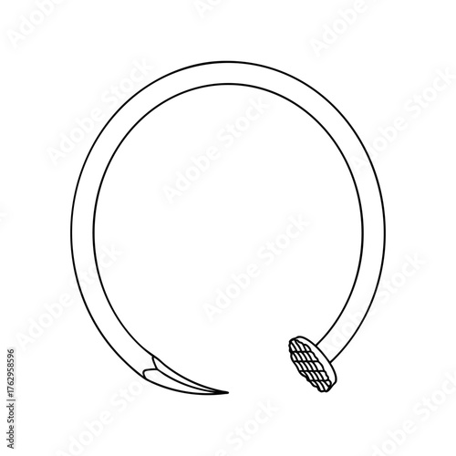 Outline for Coloring of Nail Stainless Steel and Iron Pins. Construction and Wooden Work Equipment. Vector Illustration.