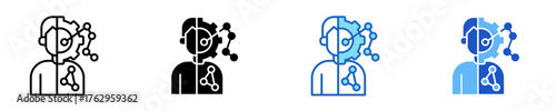Machine Learning  Icon Set Multiple Style Collection