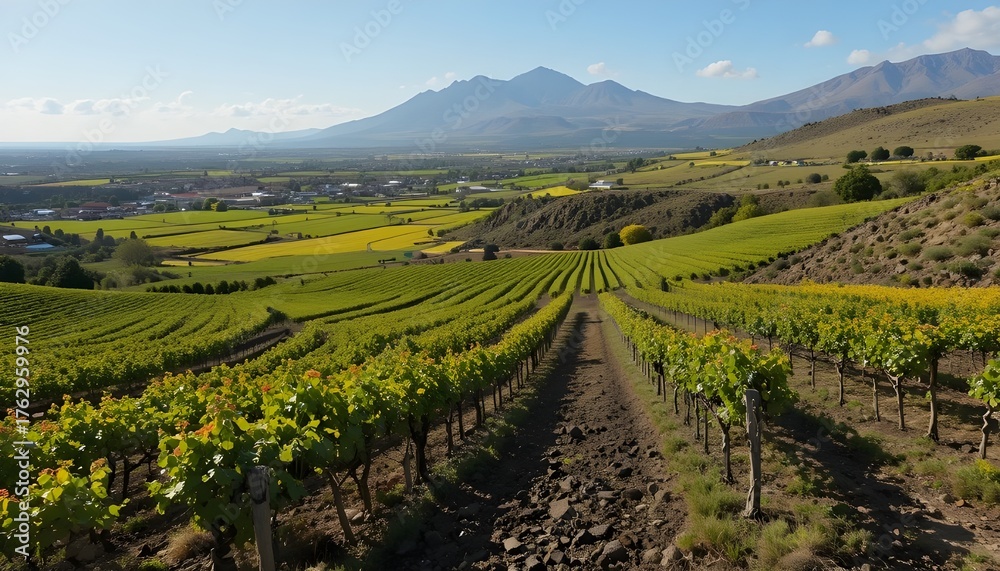 Fototapeta premium La Geria Wine fields, Lanzarote, Canary Islands, Spain