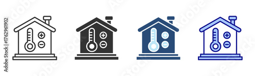 Temperature Control Icon Set. Designed In Multi Style