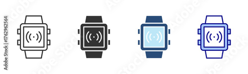 Smartwatch Icon Set. Designed In Multi Style