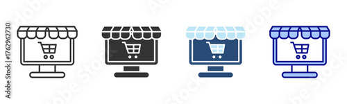 Ecommerce Icon Set. Designed In Multi Style