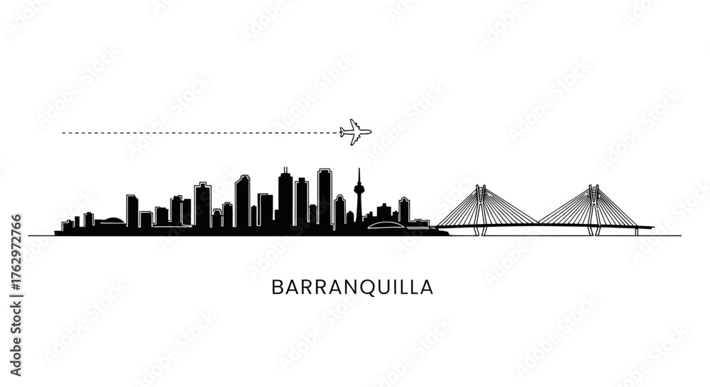 Obraz premium Barranquilla Skyline and Airport Landmark