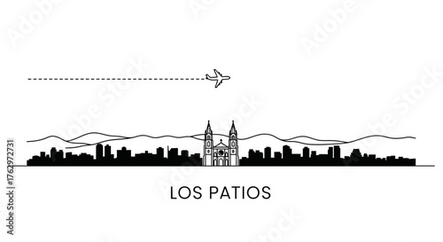 Los Patios Colombia Skyline with Airplane