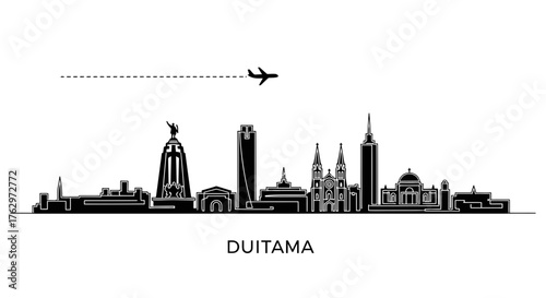 Dubai Skyline Silhouette with Word Art