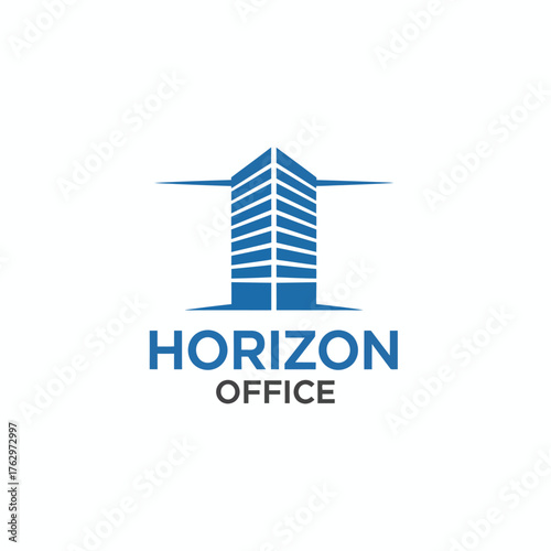 Abstract Modern Skyscraper: Horizon Office Commercial Real Estate Architecture.