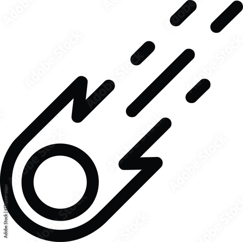 Icon of a Comet or Meteoroid Streaking Through Space