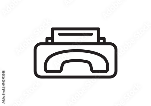 Fax machine flat icon for apps and websites