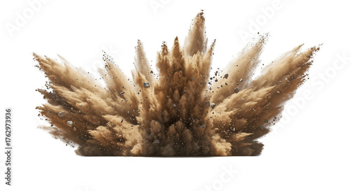 Explosion of Sand and Debris in a Cloud of Dust