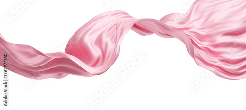 Pink fabric on transparent background 3D render