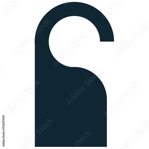 Door hanger icon vector for hotel rooms, privacy, and status indicators. Useful for illustrating do not disturb signs, room cleaning requests, and guest messages.