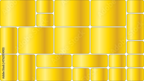 Abstract golden rectangles with metallic sheen and soft highlights