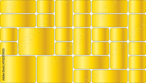 Abstract pattern of golden cylinders with gradient texture
