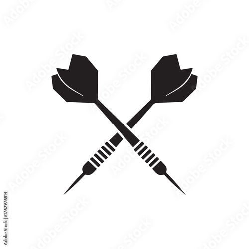 Crossed dart silhouette vector flat illustration design.

