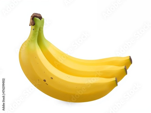 banana 3d rendering isolated on white background cartoon plastic style icon	
