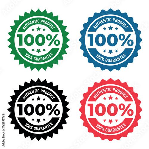 100% satisfaction guaranteed seal or label flat icon design
