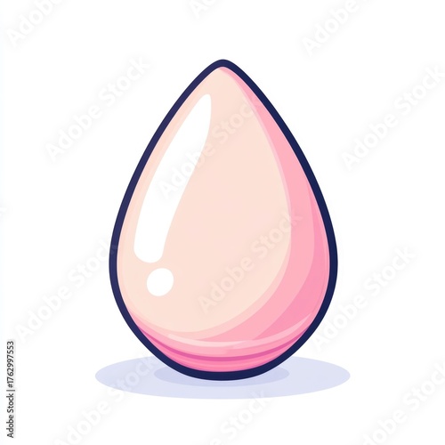 Soft and Minimalistic Beauty Blender Icon an Essential Makeup Tool Centered and Isolated on a Plain White Background Illustrating the Cosmetic Accessory for Skin Care Makeup Application