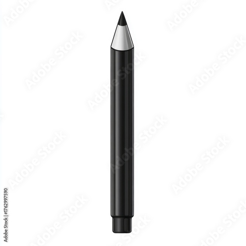 Minimalist clean and precise of a simple eyeliner pencil a classic beauty tool centered on a plain white background  Elegant and modern design for cosmetic fashion or beauty related projects