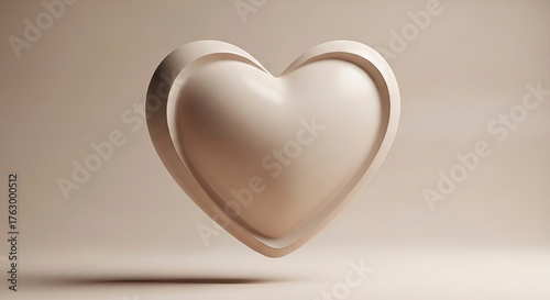 Elegant White Heart Sculpture - Symbol of Love and Affection.