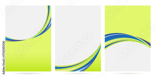 three banners with wavy lines on a white backgrounds for Backdrop, web banner, poster, flyer cover, presentation slides, business card template elements design