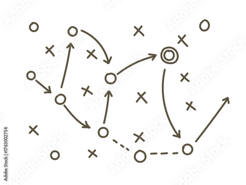 Scheme for training of football team, soccer tactic, game play strategy