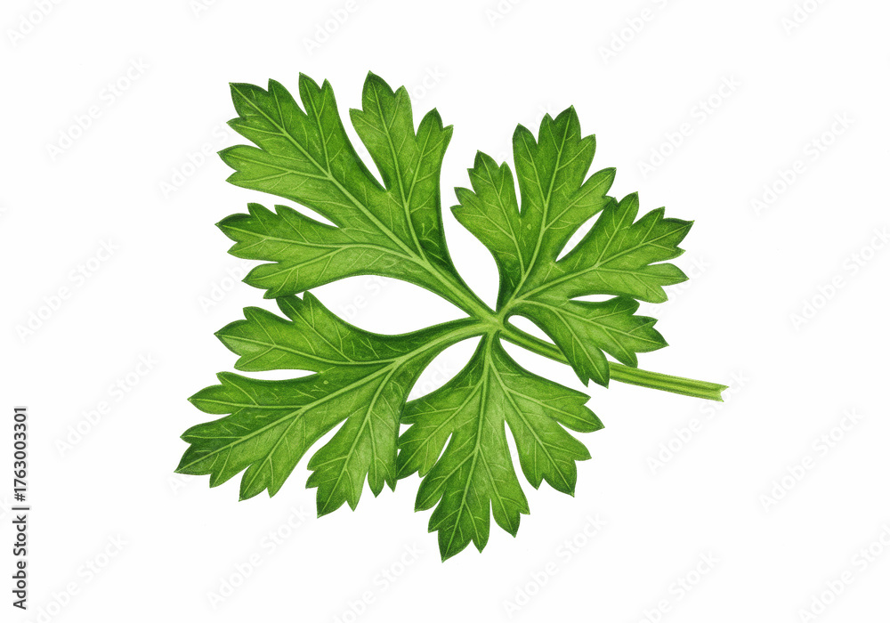 Fototapeta premium Fresh Green Parsley Leaf Culinary Herb Ingredient Transparent Background