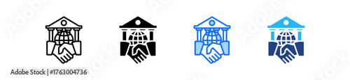 Diplomatic Envoy Icon Set Multiple Style Collection