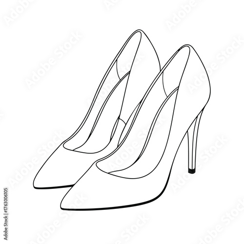 outlined high heel shoes