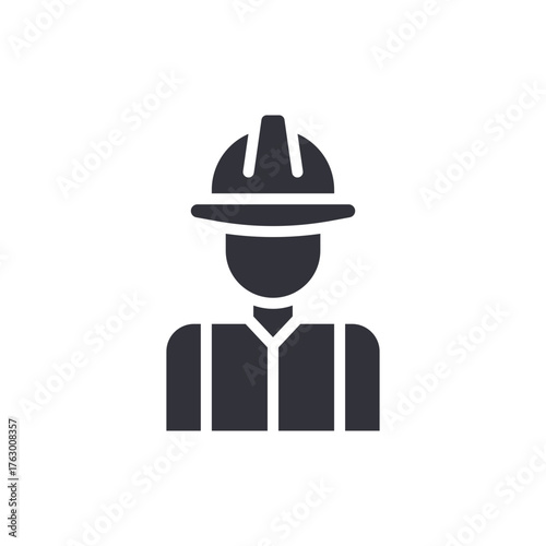Construction Worker Icon Safety Helmet Protector Job Person